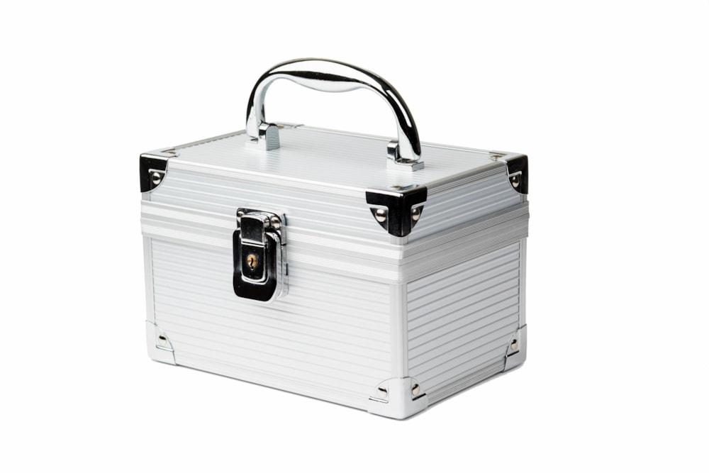 <p>Chromed box with lock and handle.</p>