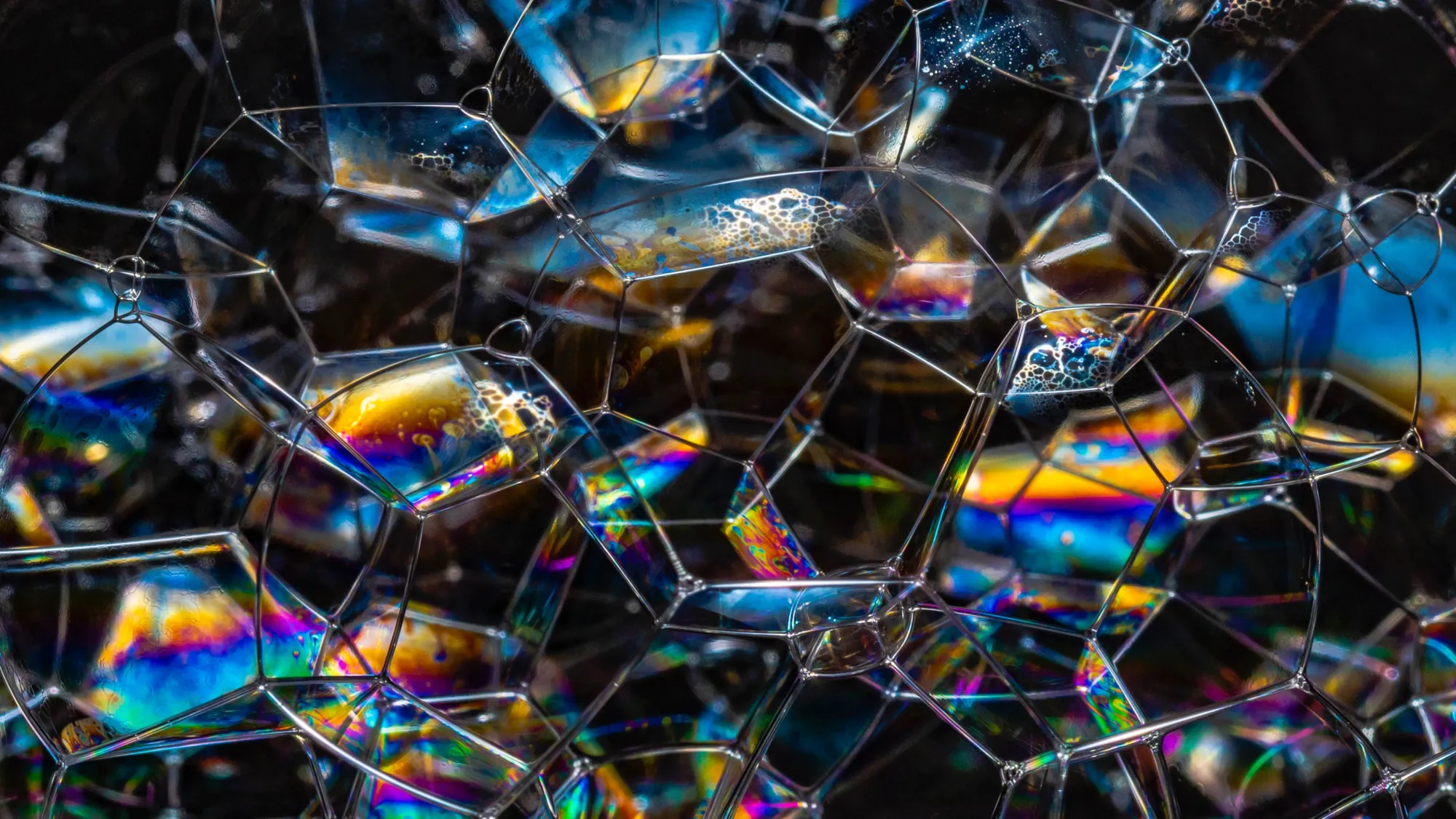 <p>A close-up of soap bubbles.</p>