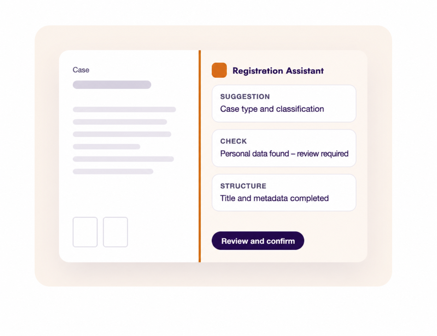 English Document Interface With Orange Accents And Purple Text