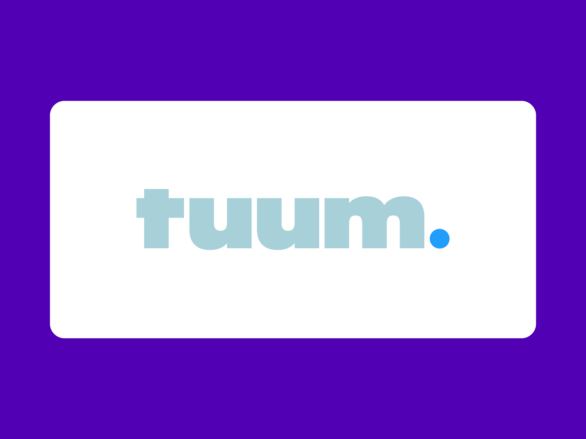 Tuum logo in a white box surrounded by a purple outline.